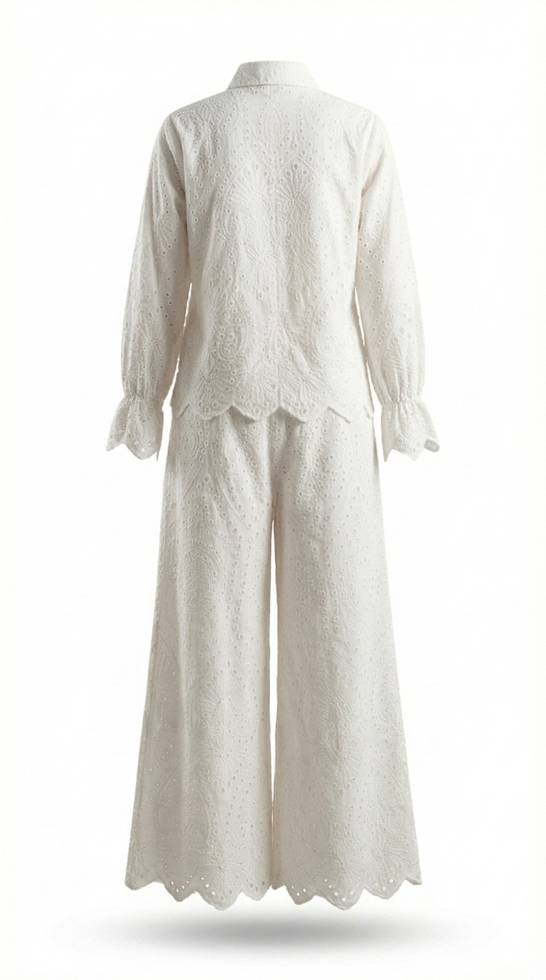 femme Ivory Eyelet Broderie Anglaise Co-ord Set - photo 5