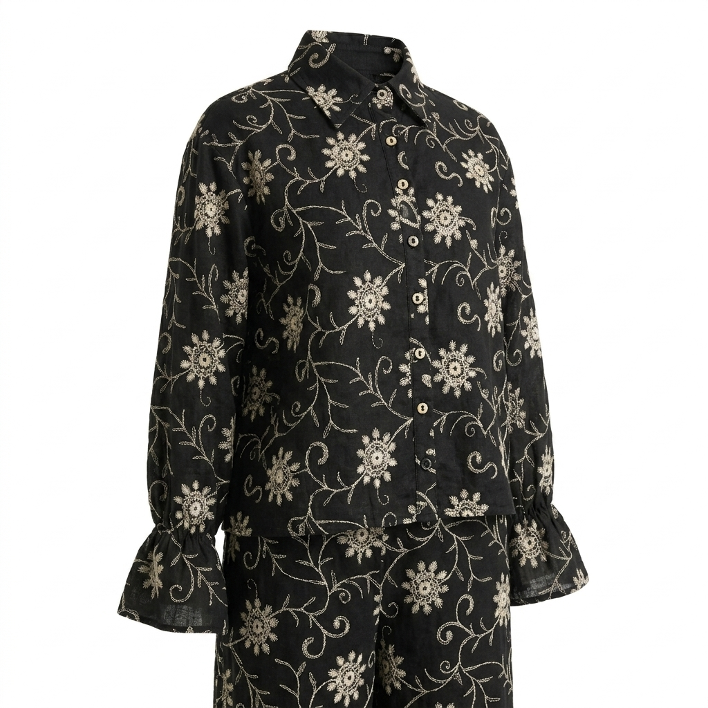 femme Noir Embroidered Co-ord Set - photo 2
