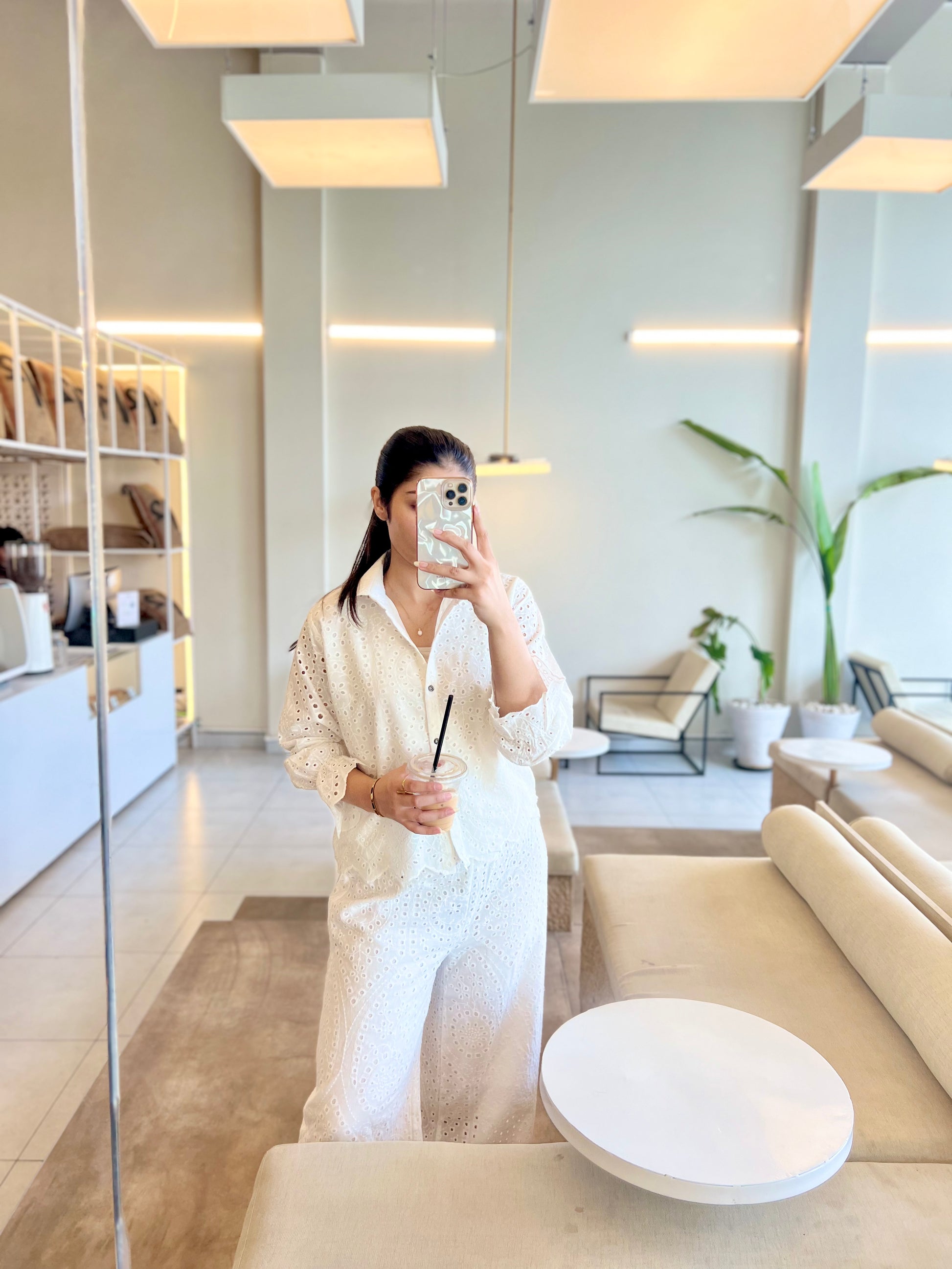femme Ivory Eyelet Broderie Anglaise Co-ord Set - photo 4